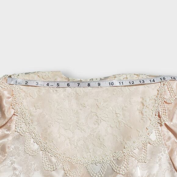 Vintage Scott McClintock Jacquard Lace Pleated Dress Shiny Pink Sz 10 Romance - Picture 11 of 15